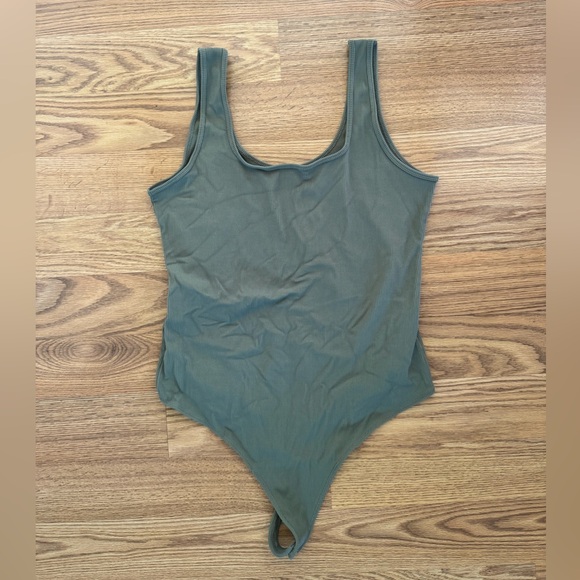 Abercrombie & Fitch Tops - Abercrombie & Fitch Olive Green Ribbed Bodysuit- XXL